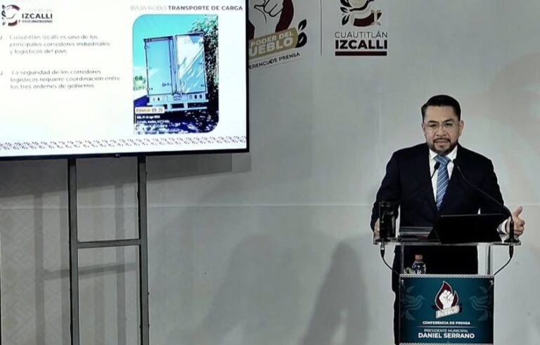 Robo a transporte de carga baja 28.4% en Cuautitlán Izcalli; Daniel Serrano atribuye avance a coordinación y tecnología