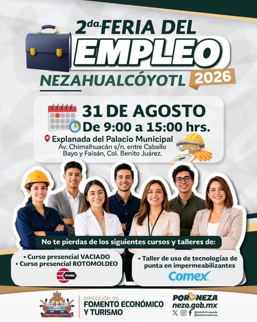 Más de 70 empresas participarán en la Feria del Empleo de Nezahualcóyotl