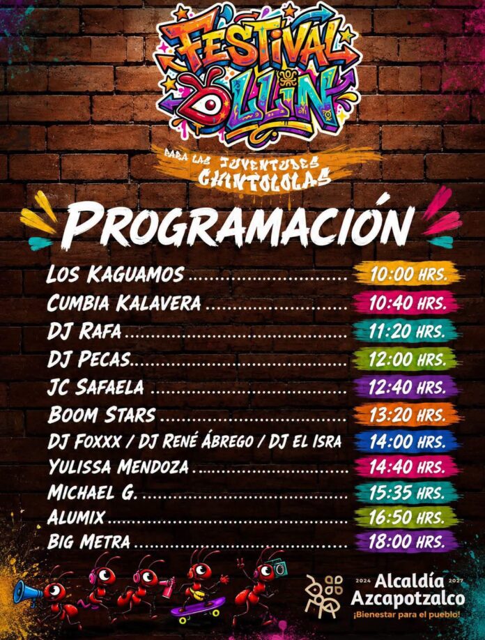 Festival Ollin llega a Azcapotzalco con Big Metra, Alumix, música, deportes y actividades para jóvenes