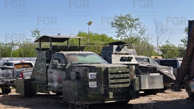 FGR destruye 25 vehículos “monstruo” asegurados a grupos delictivos en Tamaulipas