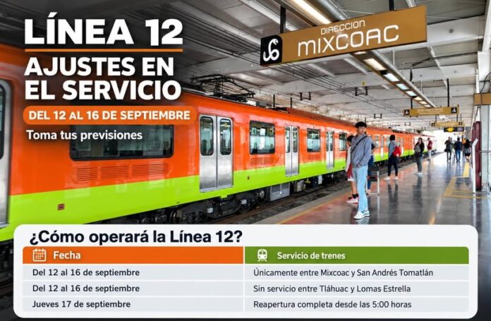 Línea 12 cerrará tramo de Tláhuac a Lomas Estrella durante cinco días