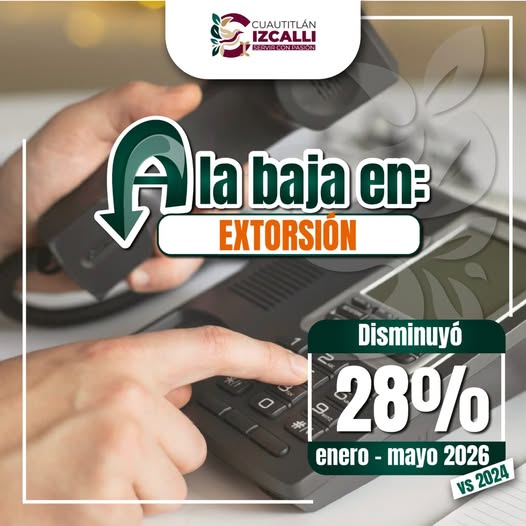 3xtorsión denunciada baja 28.1% en Cuautitlán Izcalli durante 2026
