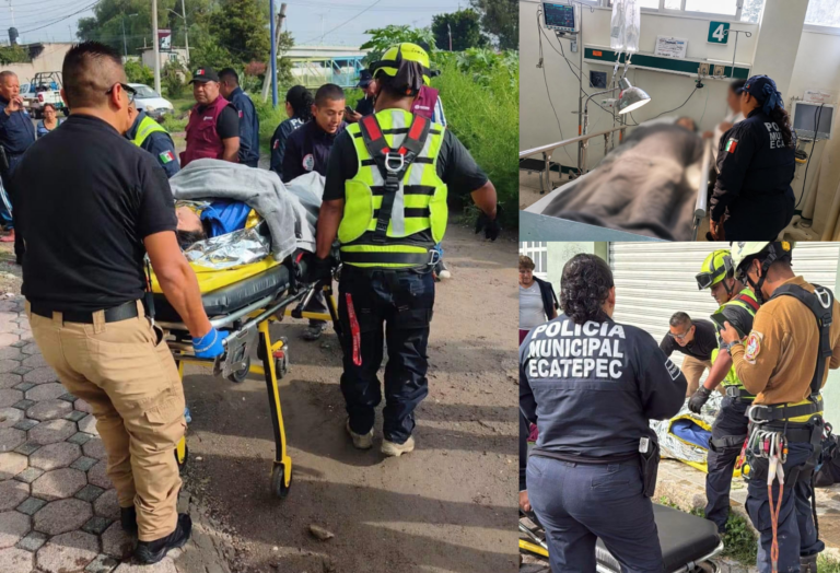 Policías rescatan a mujer que cayó al Canal de la Draga en Ecatepec Policías rescatan a mujer que cayó al Canal de la Draga en Ecatepec