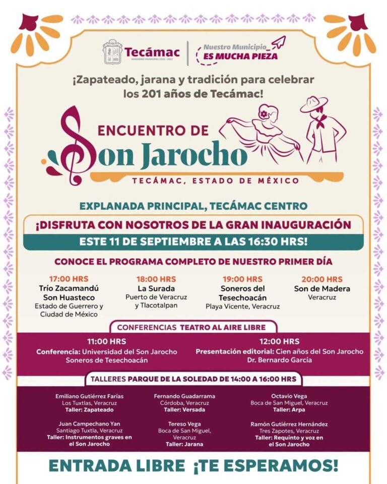 Tecámac celebra 201 años con su primer Encuentro de Son Jarocho.